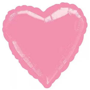 Plain Heart Foil Balloons: Metallic Pink Heart Foil Balloon