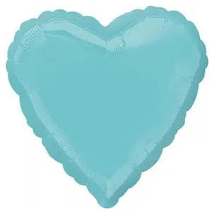Plain Heart Foil Balloons: Robins Egg Blue Heart Foil Balloon