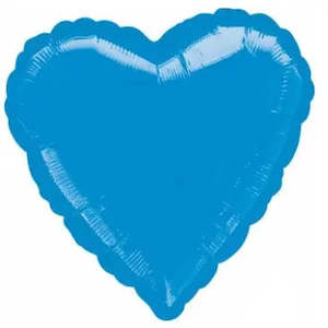 Plain Heart Foil Balloons: Metallic Blue Heart Foil Balloon