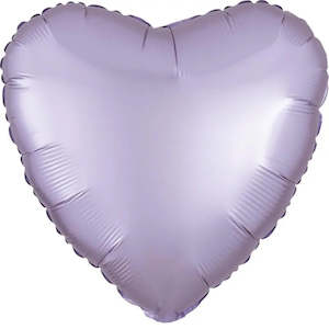 Plain Heart Foil Balloons: Satin Luxe Pastel Lilac Heart Foil Balloon