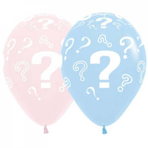 Question Marks Gender Reveal Balloon - 6 pack