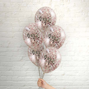 Pop Balloons Pink One Confetti Balloons - 5 Pkt