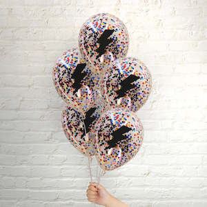 Pop Balloons Superhero Lightning Bolt Confetti Balloons - 5 Pkt