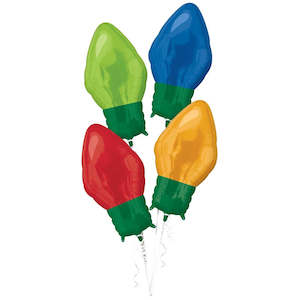 Themed Foil Balloons: Christmas Lightbulbs Balloon Bouquet