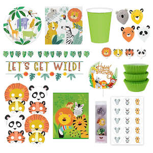 Deluxe Get Wild Jungle Animals Party Pack for 8 - SAVE 10%