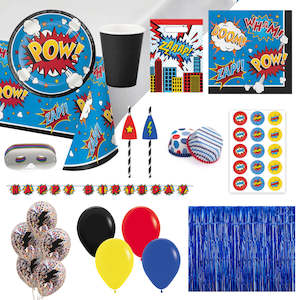 Party Packs 1: Deluxe Superhero Party Pack for 8 - SAVE 10%