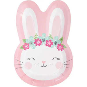 Baby Bunny Shaped Plates - Dinner 8 Pkt