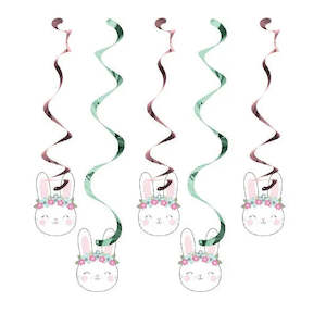 Birthday Bunny: Baby Bunny Hanging Swirl Decorations