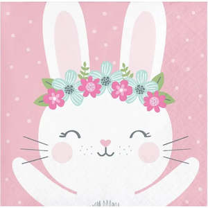 Birthday Bunny: Baby Bunny Napkins - Beverage 16 Pkt