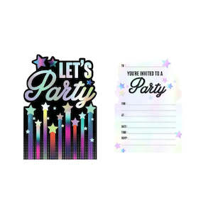 Themed Invitations: Let's Party Invitations - 8 Pkt