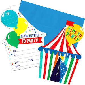 Themed Invitations: Circus Invitations - 8 Pkt - Die cut