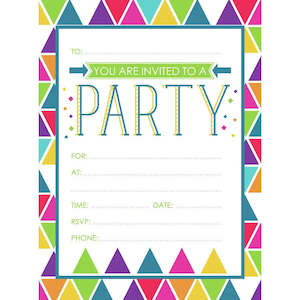 Geometric Party Invitations - 20 Pkt