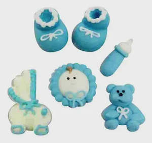 Baby Shower Baking Cake Decorating: Baby Boy Dec-ons - 6 Pkt