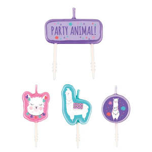 Llama Fun Candle Set - 4 Pkt