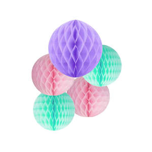 Little Mermaid Party: Unicorn Honeycomb Decoration - 5 Pkt