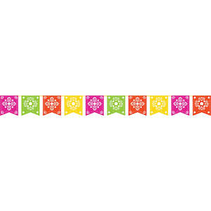 Day Of The Dead Party: Serape Picado Fiesta Flag Banner