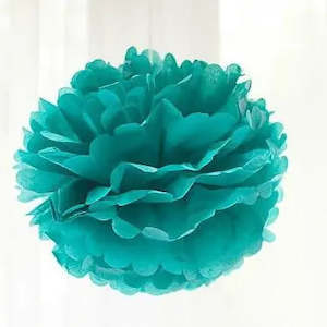 Teal Tissue Pom Pom