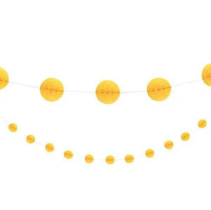 Yellow Honeycomb Ball Garland
