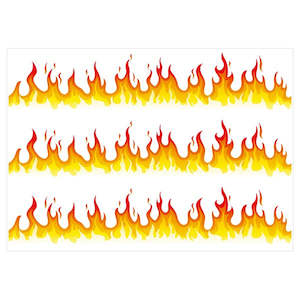 Fire Flames Cake Strips Edible Icing Image