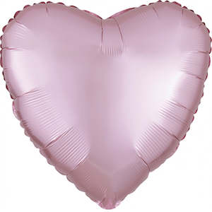 Plain Heart Foil Balloons: Satin Luxe Pastel Pink Heart Foil Balloon