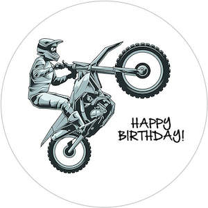 Motocross Edible Icing Cake Image