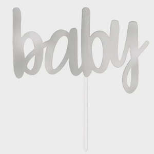 Silver Foil Baby Cake Topper