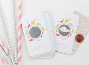 Other Baby Shower Gender Reveal Supplies: Safari Scratch Card Game