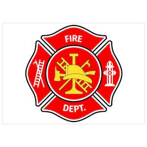 First Responders Party: Fire Fighter Badge A5 Edible Icing Icon