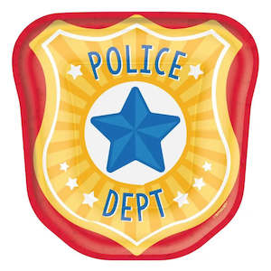 First Responders Party: First Responders Police Badge Shaped Plates - 8 Pkt