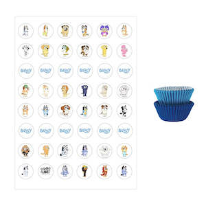 Bluey Party: 48 Bluey Edible Icing Cupcake Images + FREE Cupcake papers
