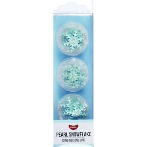 Edible Blue Snowflake Edible Icing Dec Ons - 6 Pkt