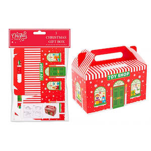 Christmas Cake Decorations Packaging: Christmas Toy Shop Treat Boxes - 3 Pkt