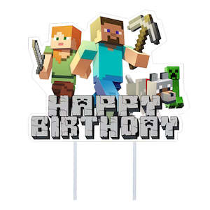 Happy Birthday Cake Toppers: Minecraft Happy Birthday Cake Topper