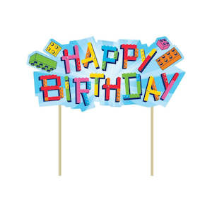 Happy Birthday Cake Toppers: Lego Block Bash Happy Birthday Cake Topper