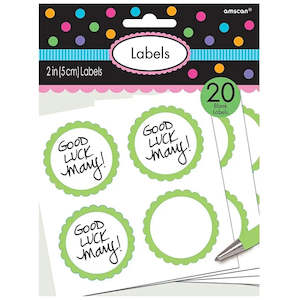 Kiwi Green Scalloped Party Bag Labels - 20 Pkt