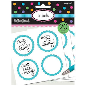 Robins Egg Blue Scalloped Party Bag Labels - 20 Pkt