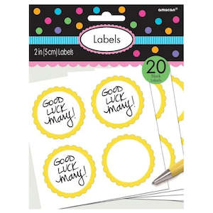 Summer Sale: Yellow Scalloped Party Bag Labels - 20 Pkt