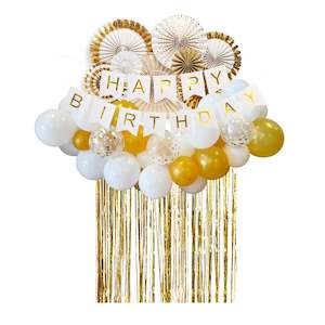 Wall Decorating Kits: White & Gold Party Backdrop Kit