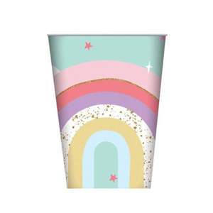 Pastel Party Supplies: Pastel Rainbow Cups - 8 Pkt