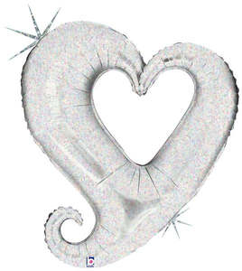 Holographic Heart Supershape Foil Balloon