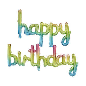 Pastel Happy Birthday Script Balloon Banner Kit
