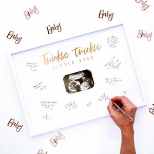 Other Baby Shower Gender Reveal Supplies: Ginger Ray Baby Scan Frame Baby Shower Guest Book Alternative