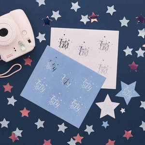 Other Baby Shower Gender Reveal Supplies: We Wonder What You Are Team Boy & Team Girl Stickers - 24 Pkt