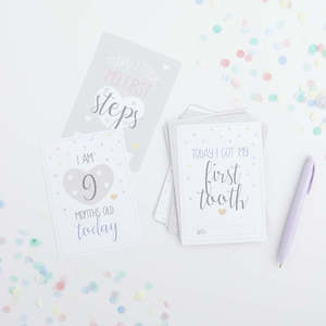 Other Baby Shower Gender Reveal Supplies: Baby Shower Milestone Cards - 20 Pkt