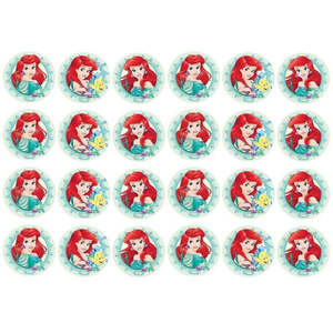 The Little Mermaid Edible Icing Cupcake Images