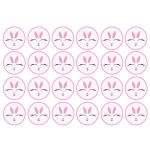Birthday Bunny: Bunny Edible Icing Cupcake Images