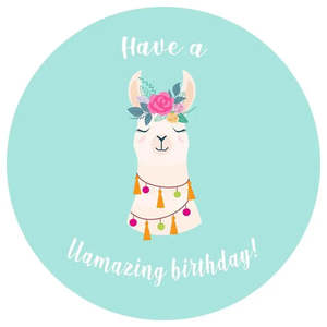 Llama Party: Llama Edible Icing Cake Image