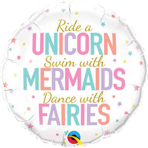 Qualatex Balloons: Unicorns, Mermaids and Fairies Foil Balloon