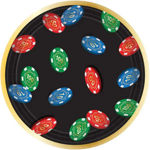 Casino Party: Roll The Dice Casino Plates - Lunch 8 Pkt