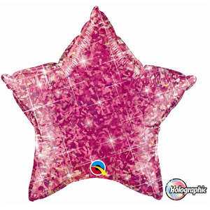 Pink Holographic Star Foil Balloon